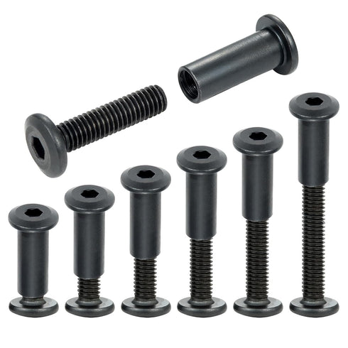 50 Sets M6x35mm Black Binding Post Screws Socket Cover Bolt Fastener Connector Wood Insert Bolt Hexagon Socket Drive for Wood Rivet Socket Cap Connecting Socket Cap Bolts Kit