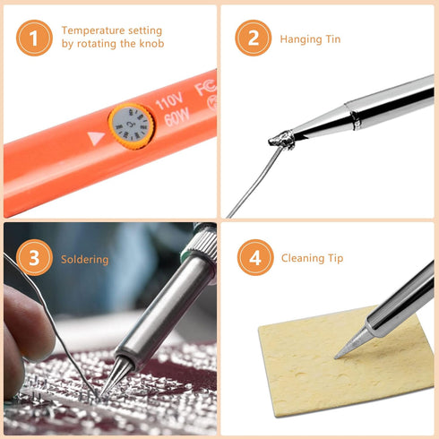 60W Adjustable Temperature Soldering Iron Pen for Welding Repair, Electric Repairing, Jewelry, DIY