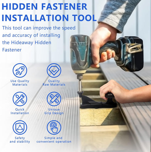 Hideaway Hidden Fastener Installation Tool, Compatible with Trex Hidden Fasteners, Installing Decking Boards Hidden Fastener in One Step, Included Star Drive Bit. Fast&efficient Installation Decking. by Wndine