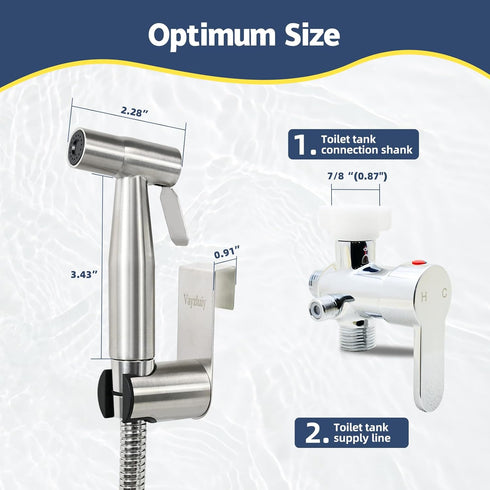 Vayzluiy Handheld Toilet Bidet Sprayer for Toilet-Adjustable Water Pressure Control with Bidet Hose for Feminine Wash