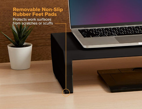 4 Bostitch Office Konnect Adjustable Monitor Stand Riser, Height Adjustments, Built-In Cable Management, Rubber Feet