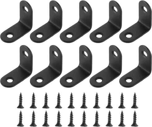 uxcell 10Pcs L-Shaped Brackets Corner Brace, 1.18"x1.18"x0.63" Corner Bracket Shelf Bracket Right