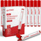 Permanent Markers, Chisel Tip, Red, Quick Drying Ink, Works on Paper, Wood, Plastic, Metal, Glass for Home, Office,
