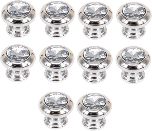 SANCHAKOU Crystal Knobs for Drawers 10 Pcs 1.25 * 1.14Inch Single Hole Crystal