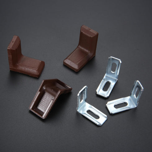 20Pcs 90 dophee Degrees L Shape Metal Corner Brackets with Plastic Cover Right Angle Corner Brace Joint for Shelves