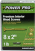 Power Pro 48581 #8 x 2 Wood Screws - Premium Star Drive Indoor Cabinet Screws, 1lb Box
