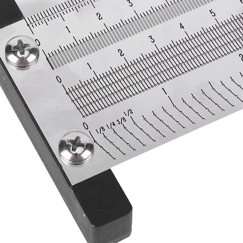 T Type Marking Ruler Hole Ruler Woodworking Marking Scribing Line Ruler Carpenter Line Gauge Measuring Tool (8 inches)