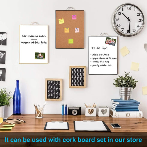 TSJ OFFICE Small White Board, 16" X 12", Portable Black Aluminum Framed Magnetic Dry Erase Board with Handle, to Do