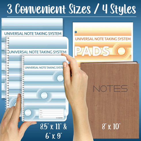 BookFactory Universal Note Taking System - Cornell Notes Notetaking Notebook, 120 Pages, 8.5" x 11" (LOG-120-7CW-A)