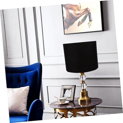 Round Linen Fabric Lamp Shade Decorative Pendant Light Cover for Table Floor and Wall Sconce Lighting Easy to Install