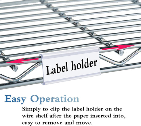 Wire Shelf Label Holders, 30 Pack Plastic Clips Compatible with Metro 1-1/4in Shelves for Label Display