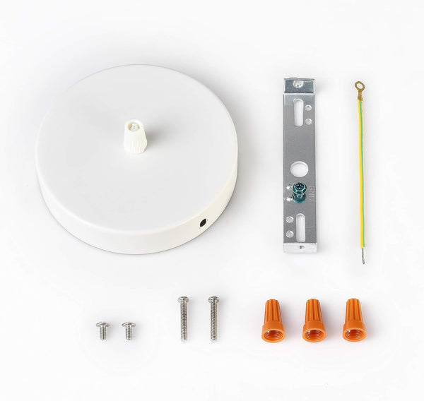 BRIGHTTIA 1-Port White Ceiling Canopy with Nylon Cord Grip - Plug-in Pendant