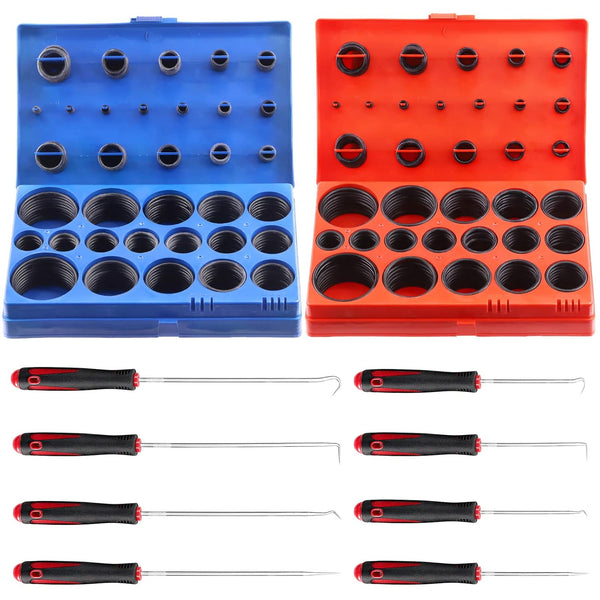 Swpeet 834Pcs O-Ring Washer Assortment Kit, SAE and Metric, Nitrile Rubber for Plumbing and Automotive
