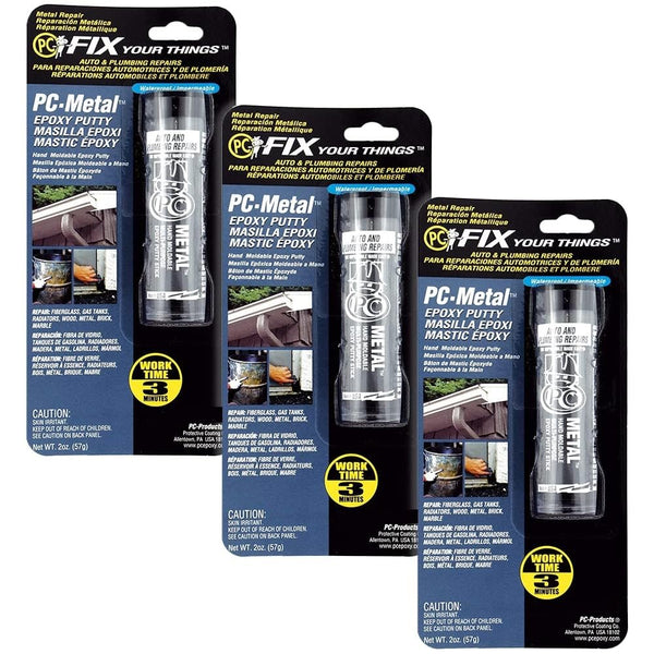 PC Products PC-Metal Epoxy Putty, 2 oz Stick, Dark Gray, 3-Pack, 25536