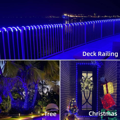 2 Packs 33ft 100 8 YEGUO Solar Rope Lights Outdoor Waterproof, Each LED String Lights, Modes Fairy Lights in Clear Thin