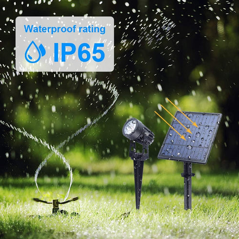 9.8ft IP65 White(1-in-1) APONUO Metal Solar Spot Lights Outdoor with Cable Solar Powered Landscape Lighting Low Voltage