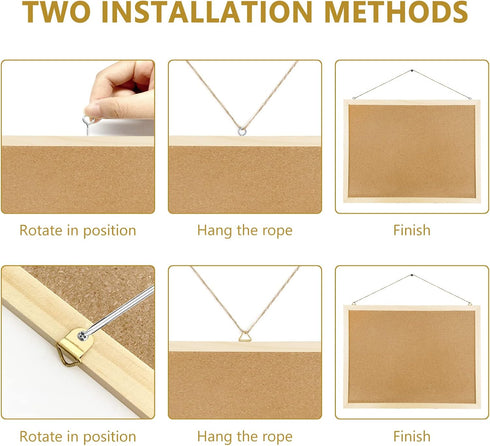 GDMINLO Cork Board Bulletin Board, 15.7"X 12" Pin Boards with Oak Wood Finish Frame for Office Home School
