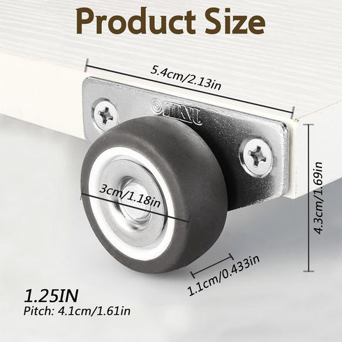 HhdvdyWgd 1.25" 4Pcs Side Mount Casters, Heavy Duty Low Profile Caster Wheels for Furniture Storage Bins Plant Stands