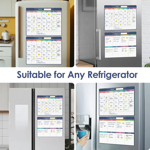 MaxGear 11"x14" Magnetic Dry Erase Calendar for Refrigerator, Monthly & Weekly Planner, Chore Calendar for Adults