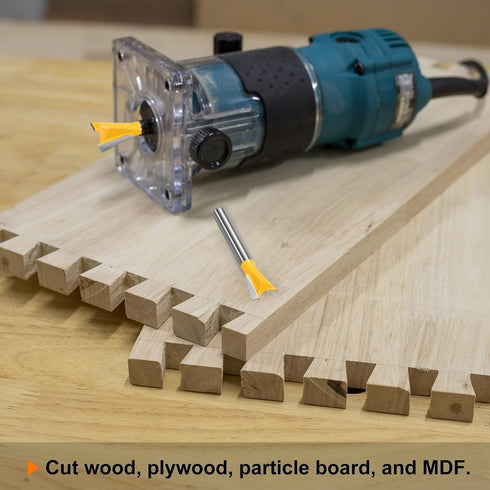 1/2" 1/4" 14 HARFINGTON Dovetail Router Bits Diameter Shank Tungsten Carbide Degree Dovetail Joint Drill Bit for Box
