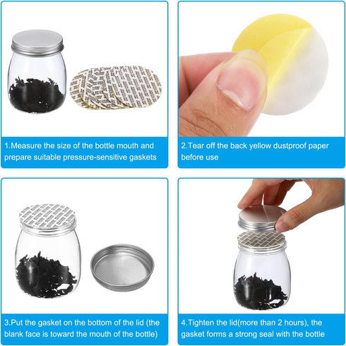 PATIKIL 45mm/1.76inch Foam Lid Liner, 50 Pack PS Foam Resistant Tamper Pressure Sensitive Seal for Bottle Cap Liners