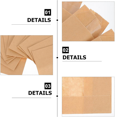 30 Pack 23x12x5 Cm, Packaging Zerodeko Kraft Paper Bread Bags with Window, Mini Loaf Pouches Eco-friendly Bakery Bags