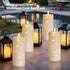Pack 2 (4" 10" Sasigeiaa Waterproof Outdoor Candles with Timer & Remote - Battery Operated LED Candles, Realistic