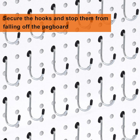 Pegboard Hook Locks, for Stopping Hooks from Falling Off, 60PCS, Black by MENEONE