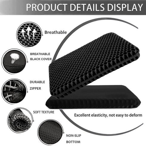 Helishy Tailbone Gel Seat Cushion for Long Sitting, Extra Thick Gel Cushion for Wheelchair Soft Chair Pads for Office