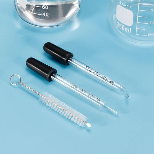 PATIKIL Eye Dropper Kit, 1 Set 1ml Glass Straight Tip Graduated Ear Dropper with Rubber Bulb, Clear