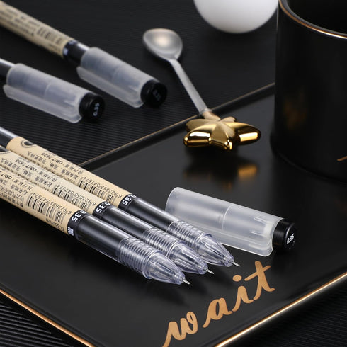 Chinco 12 Pieces Black Gel Ink Pen, 0.35 mm Extra Fine Japanese Stationery for Office School Supply