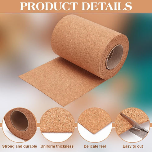 BENECREAT 19.68ftx7.8inch Cork Roll, Natural Cork Board for DIY Crafts and Wall Decoration