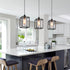 AOJUNSANSAN Black Pendant Lights for Kitchen Island Industrial Lantern Pendant Light Fixtures with Clear Glass Shade