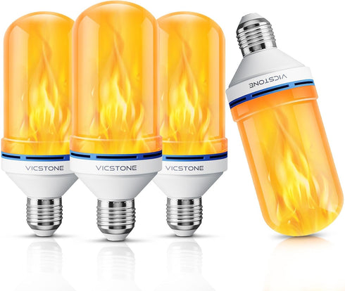 Upgraded LED Flame Light Bulbs, 4-Mode Flickering Light Bulbs, E26 Fire Light Bulb for Porch, Party, Patio, Home,