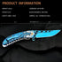 Pocket Knife for Men, Cool Folding Knife with 3D Blue Dragon Embossed Relief, Great EDC Gift for Outdoor Survival