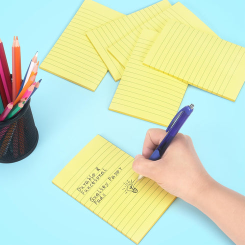 Early Buy Lined Sticky Notes, 6 Pads, 4x6, 45 Sheets/Pad, Bright Color Sticky Notes