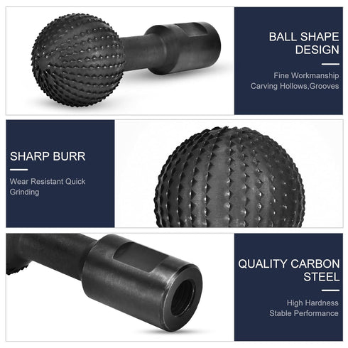 Sphere Rotary Burr for 4 1/2 and 5 Inch Angle Grinder, 5/8-11 Threads, Ball Gouge Attachments for Woodworking