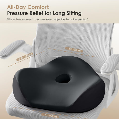 FLORICH Seat Cushion, Memory Foam Seat Cushion for Car Office Chair, Ergonomic Office Seat Chair Cushion for Sciatica