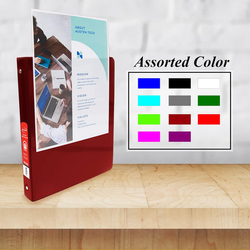 BAZIC 3 Ring Binder 1.5" Economy View Binders Organizer - Burgundy, Round Ring, Hold 280 Sheets Paper, for School Office Home, 1-Count by BAZIC Products