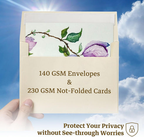 5x7 A7 100 Pack Goefun Cream Blank Flat Note Cards and Envelopes (NOT FOLDED), Flat Cream Cardstock and Envelopes Self