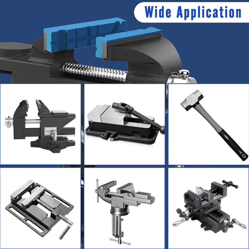 4 Inch Magnetic Vise Jaw Pads Covers, 1 Pair Universal Jaw Pads with Multiple Angle Grooves Design