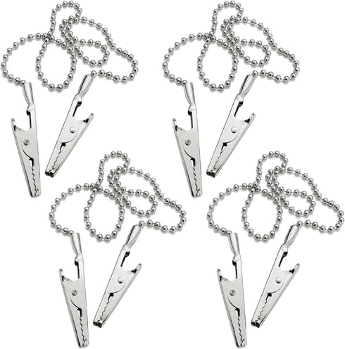 Nexolia 4pcs Dental Napkin Clip, Stainless Steel Clip Neck Chain for Dental Clinics,