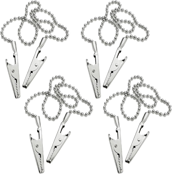 Nexolia 4pcs Dental Napkin Clip, Stainless Steel Clip Neck Chain for Dental Clinics,