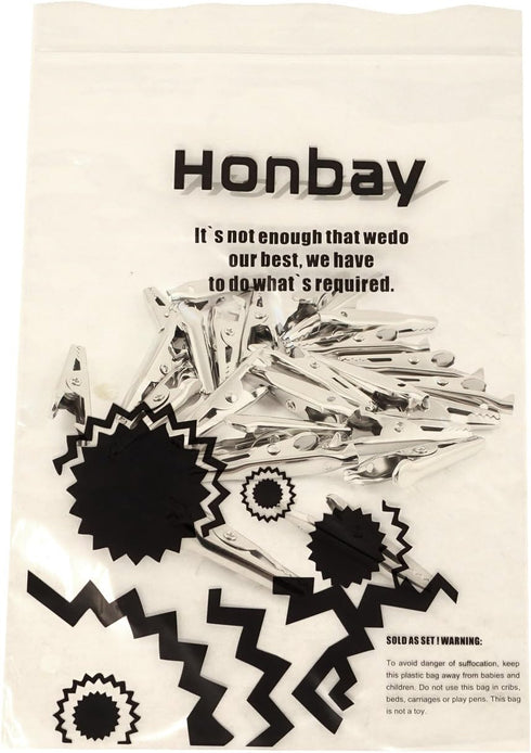 Honbay 25Pcs Silver Tone Alligator Clips Test Lead Crocodile Clamps
