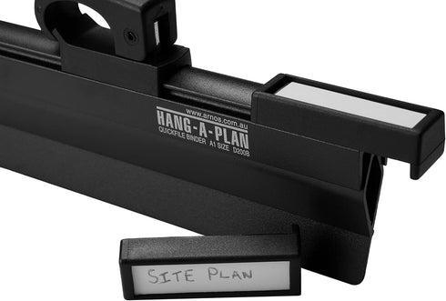 Hang-A-Plan Quickfile Hanging Clamp, 30-36 Inches, Holds up to 150 Plans, Black