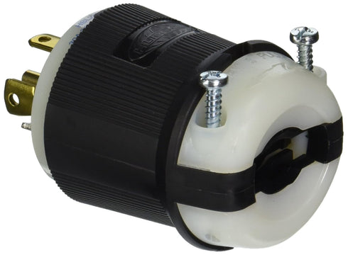 Plug,120/208VAC,30A,L21-30P,4P,5W,3PH, (HBL2811) Hubbell Wiring Device-Kellems Black/White