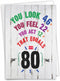 NobleWorks 80th Happy Birthday Card Funny - 80 Year Old Celebration, Milestone Humor Card for Grandparents
