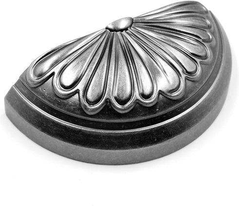 JETLAND 4 Pack, 3" CP0813AN076 Cabinet Hardware Cup Pulls - Antique Gray Petal Pattern, Hole Centers, Vintage Pulls