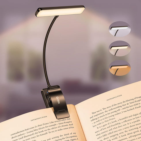 Gritin 19 LED Rechargeable Book Light for Reading in Bed with Memory