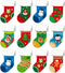 SICOHOME Christmas Cut-Outs for Classroom - Assorted 4"x6" Xmas Stocking Cut-Outs with Glue Point Dots